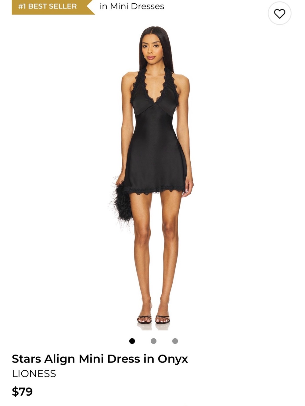 Lioness Onyx Scalloped Halter Mini Dress - Picture 2 of 3